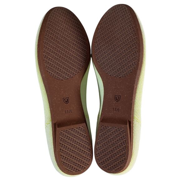 Rothy's Chartreuse Women 11.5 Ballet Flats Lime Green Bow Round Toe Knit - Picture 6 of 8